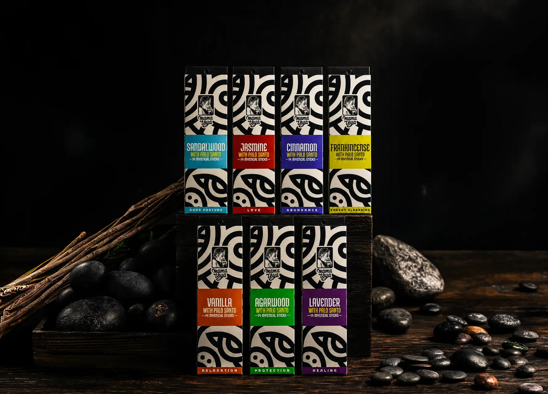 Mama Toya seven-aroma palo santo incense line from Peru